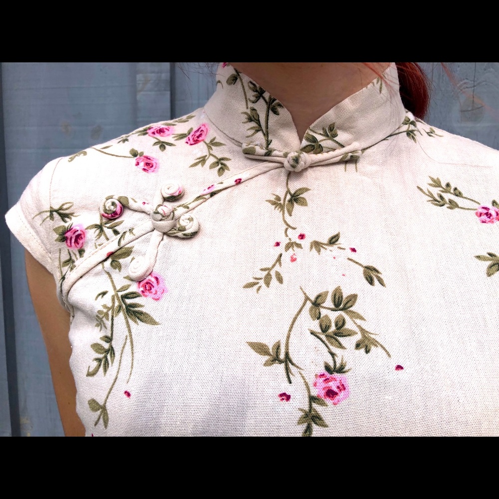 Linen Chinoiserie Blouse